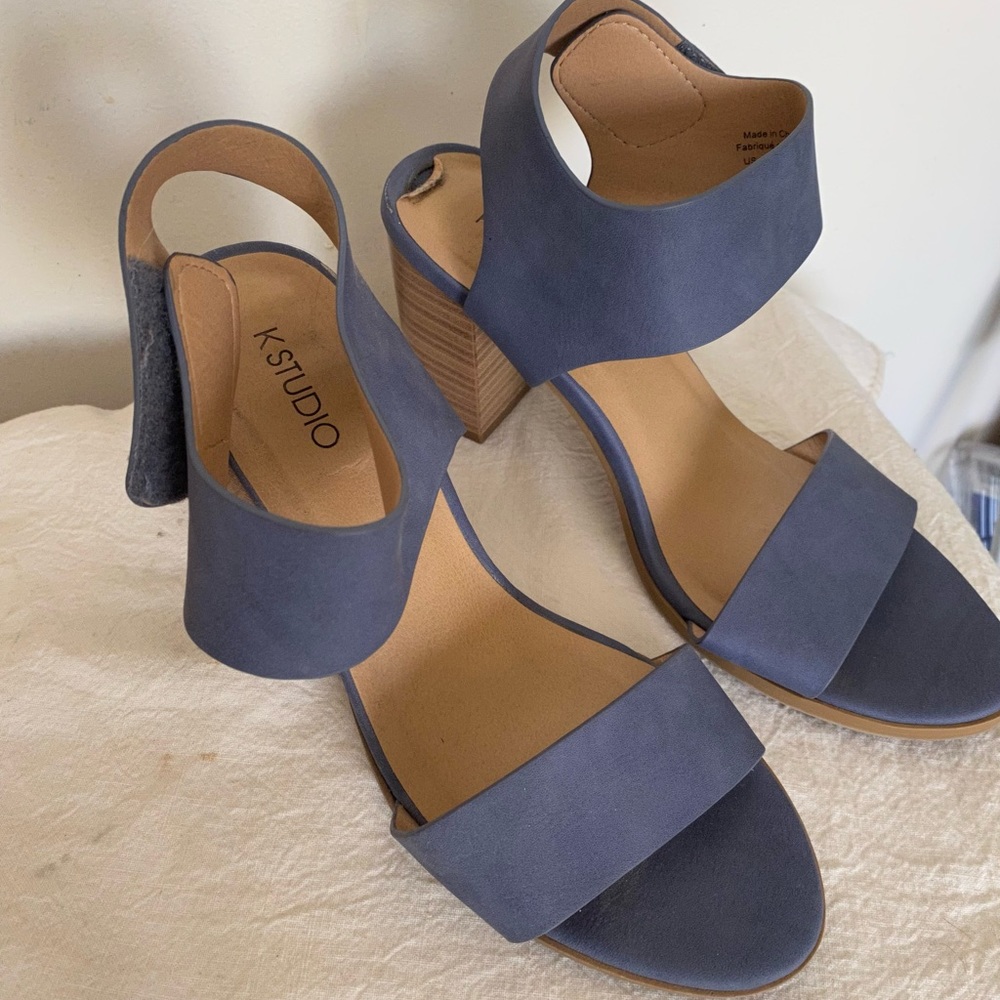 Cute faux blue suede shoes